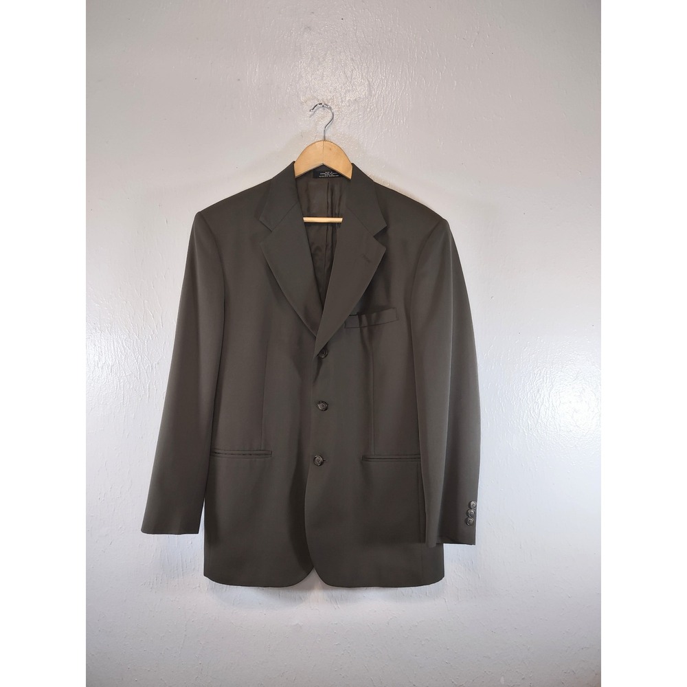 City Streets Mens 38R Brown 3 Button Blazer Suit Jacket